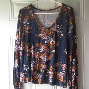 Maurices Long Sleeve Fall Floral Top Size L